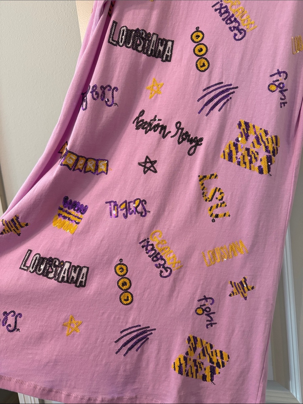 LSU Tigers sequin dress - lavender - Stewart Simmons - Picture 3 of 5